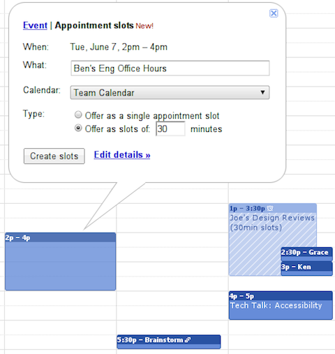 appointment1 Google Appointment slots