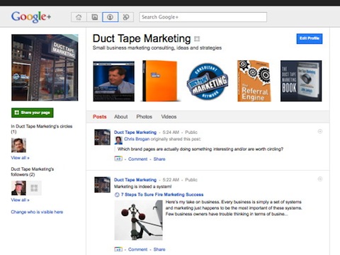 dtm Google+ Brand Page