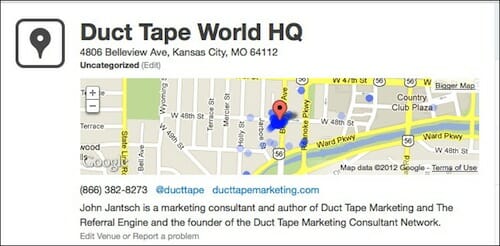 duct tape marketing on Foursquare